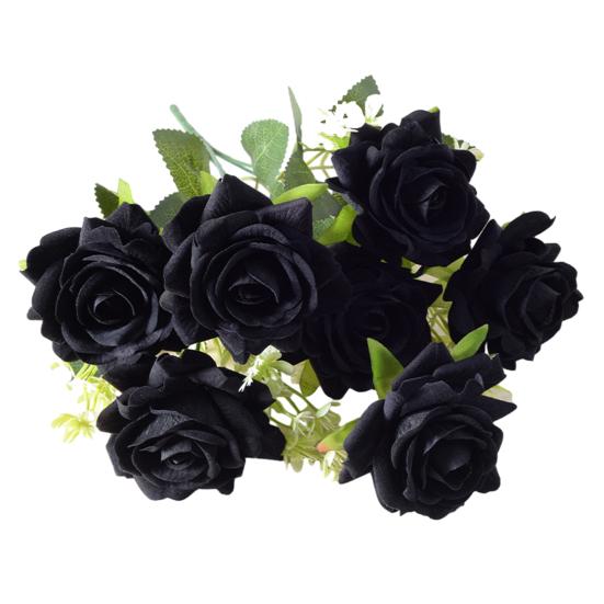 7-Head Artificial Rose Realistic Fake Flower Bouquet Home Office Wedding Party Indoor Outdoor Faux Bloom Table Centerpiece Decoration