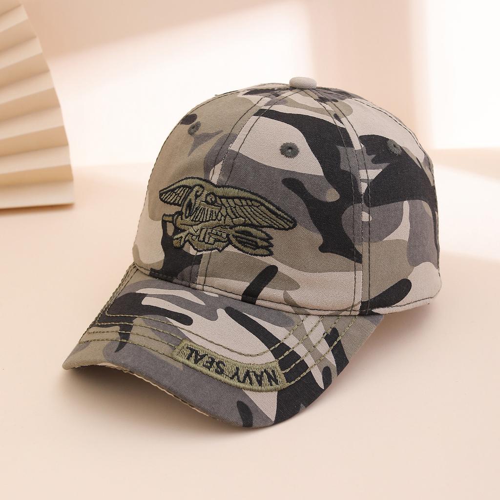 European and American Outdoor Casual Soft Brim Hat, Unisex Tactical Seal Team Style, Hiking Baseball Cap for Men and Women
