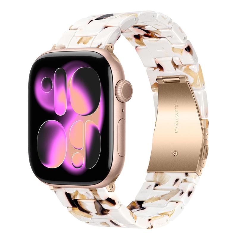Luxusní pryskyřičný řemínek pro Apple Watch Ultra 3 2 49mm 11 10 42mm 46mm Článkový náramek Iwatch Series 9 7 8 6 5 SE3 45mm 41mm 40mm 44mm