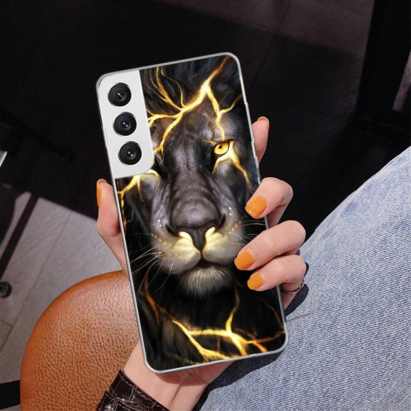 Lion Alpha Male Cub King Phone Case For Samsung Galaxy S24 S25 Edge S26 Ultra S23 S22 S21 Plus S20 FE + Personalized Print Cover