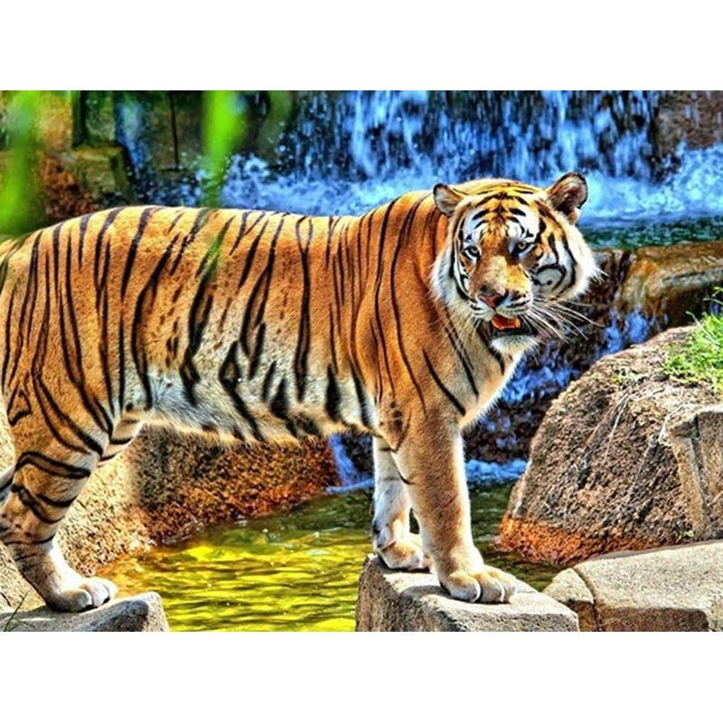 5d DIY Diamond Painting Tiger Animal Full Round Diamond Mosaic For Adults Handicraft Kits Wall Art Home Decoration