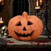 Handcrafted Pumpkin Statue Hand-Carved Resin Pumpkin Figurine Halloween Tabletop Ornament for Home Party Decor