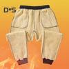 Pantaloni invernali da uomo in pile spesso con coulisse, elastico in vita, tasche con ritenzione del calore, tinta unita, caldi, sportivi, da viaggio e da lavoro