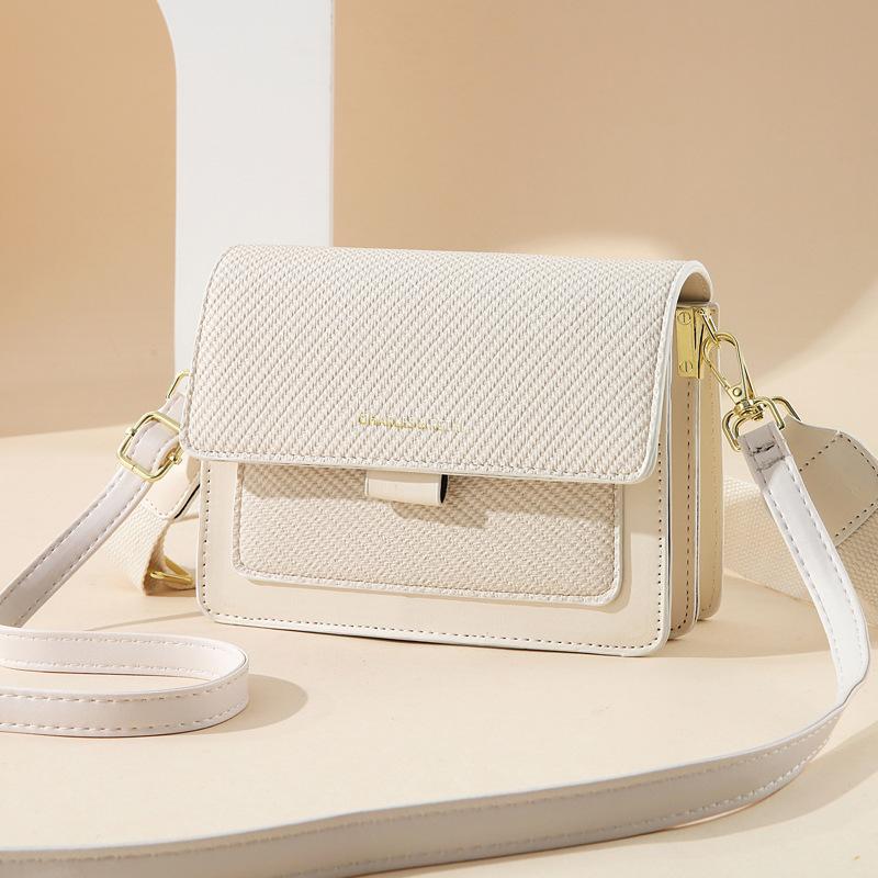 

Single Shoulder Small Bag, New Fashion, Casual, Versatile, Western-style Black Crossbody Bag, Flip Cover, Wide Shoulder Strap Women s Bag бежевый