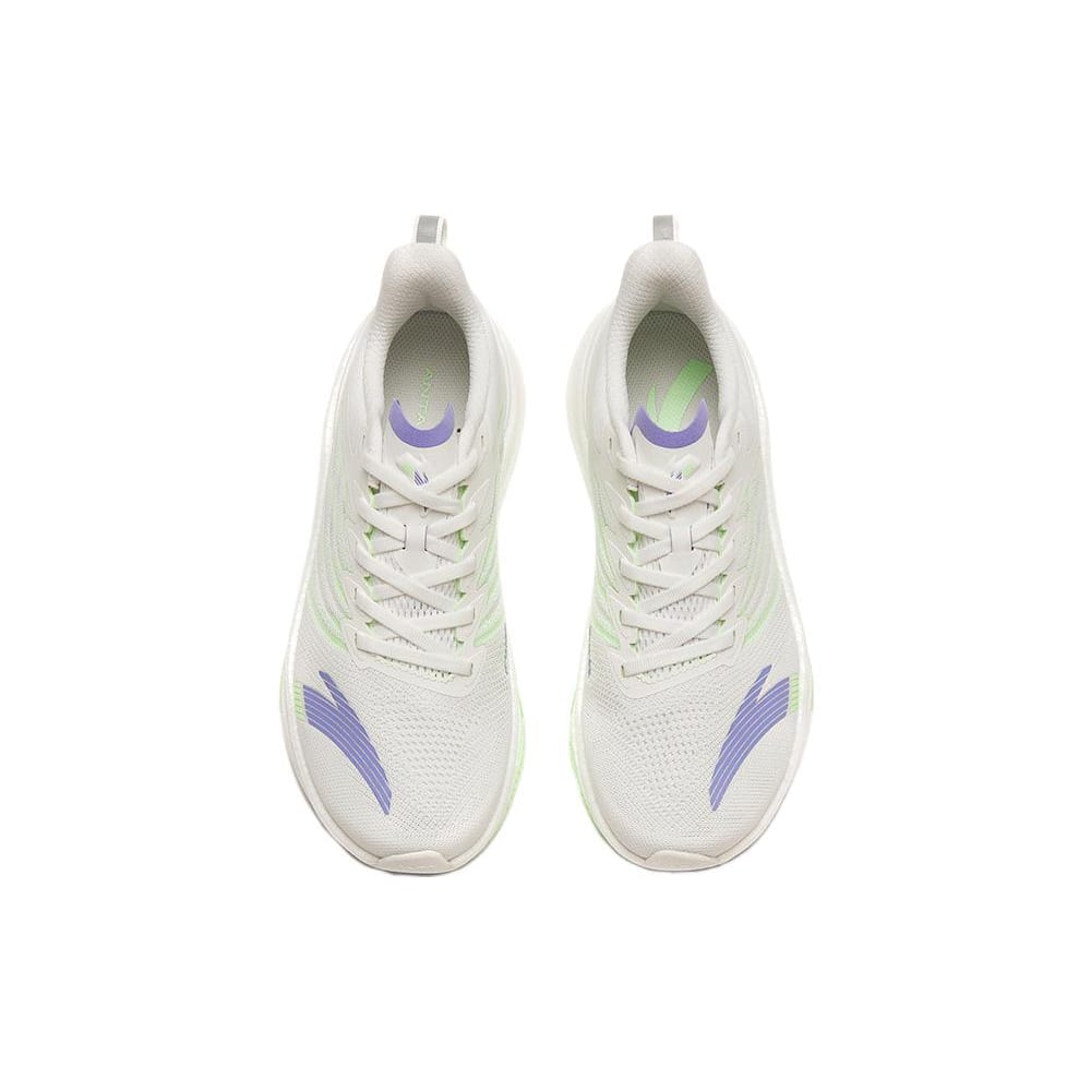 Anta MACH 3.0 Cushioning Abrasion Resistant Lightweight Low top Running Shoes Women's White Purple Green 122325583-2