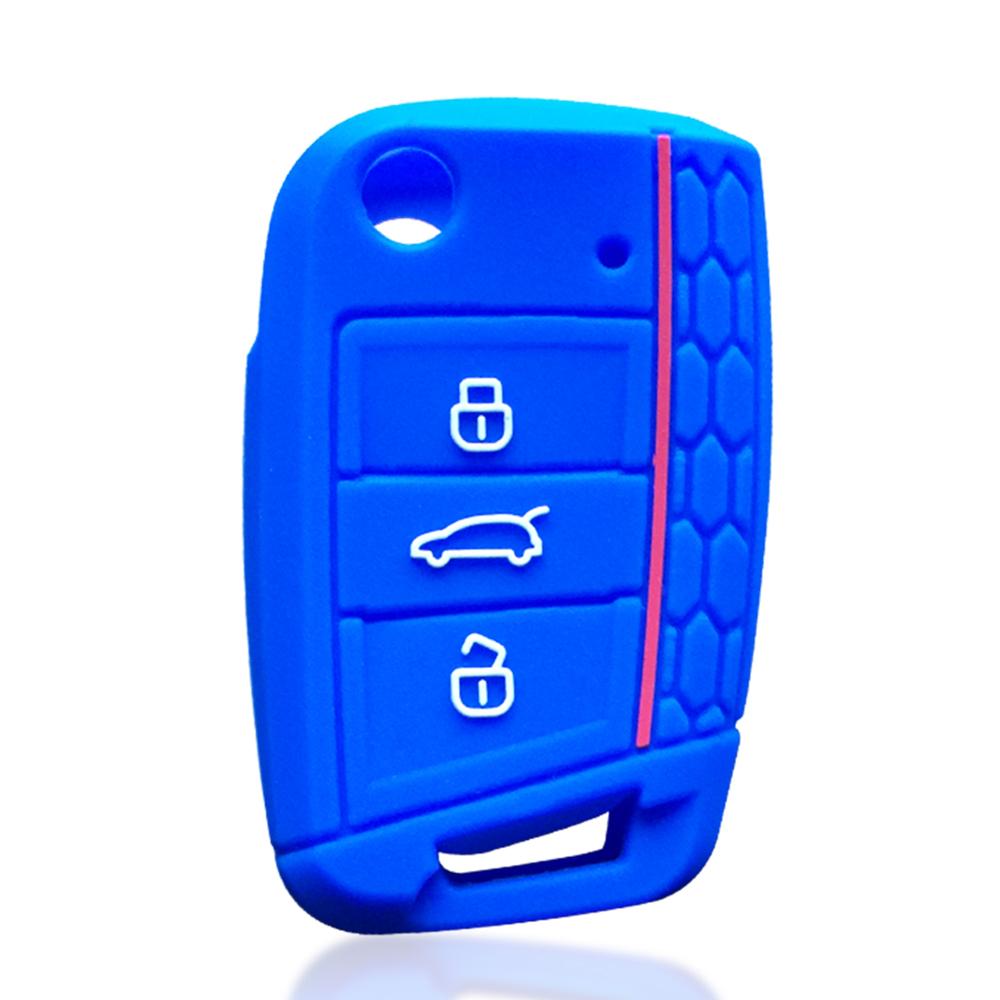 Silicone Car Accessories Key Case Cover for Volkswagen Golf 7 Tiguan Skoda Octavia A7 for Seat Ateca FR Key Holder Car-styling
