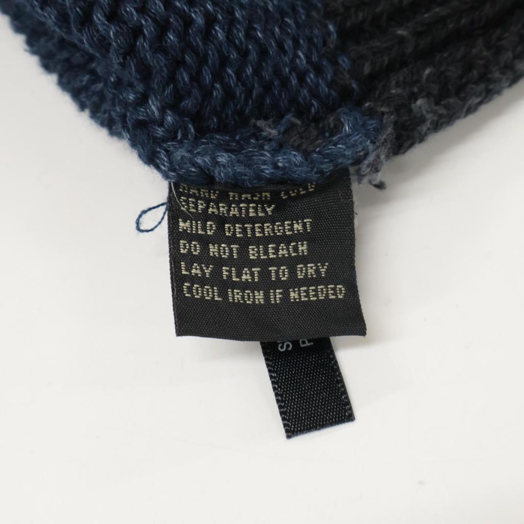 RRL Indigo x Black Cotton Shawl Collar Knit tops M Navy blackUsed