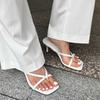 2025 Summer Women Clip Toe Slippers Fashion Dress Slide Shoes Ladies Elegant High Heel Footwear