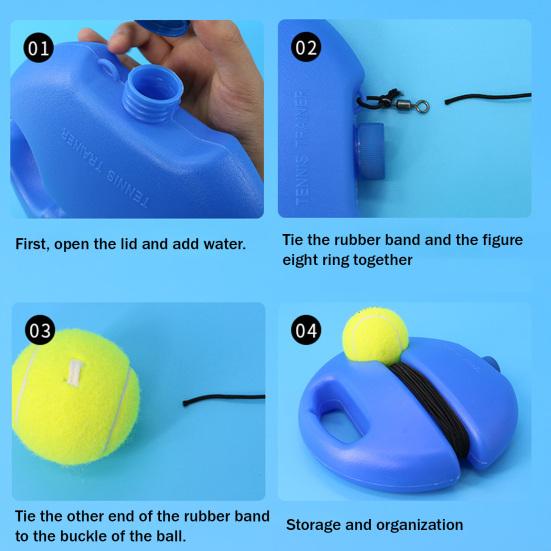 Tennis Trainer with 1/3 String Ball Portable Tennis Solo Training Rebounder with Weighted Base Kids Adults Beginner Backyard Tennis Ball Training