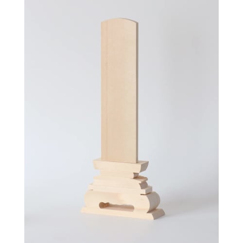 Set of 10 Medium-sized 8-inch (8.0-inch) White Wood Memorial Tablets, Total Height 33.5cm, Wooden, for 49th Day Memorial Services