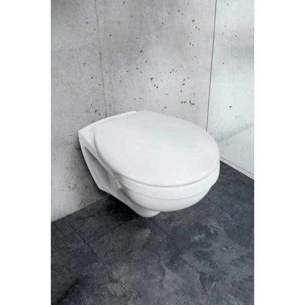 WENKO Abattant WC Avec Frein De Chute "easy Close" Vorno Neo, Abattant WC Clipsable Fixation Acier Inox "fix Clip", Duroplastique