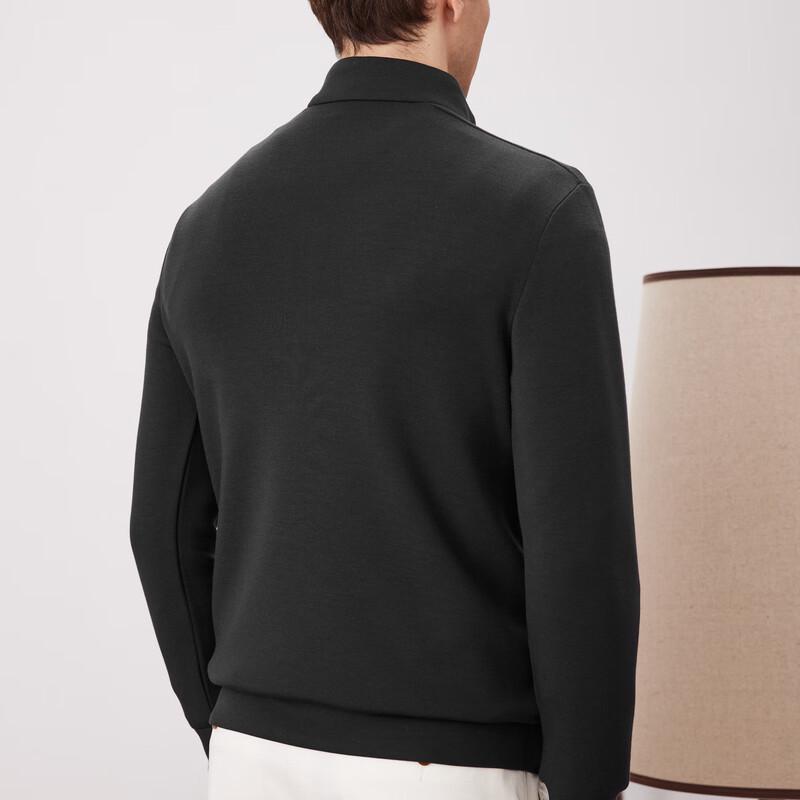 Shanshan Men's Cashmere Blend Thickened Mock Neck Sweatshirt