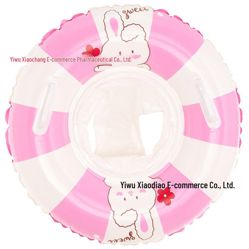 Xiaolu Danish Striped Baby Inflatable Swim Ring with Sunshade and Handles