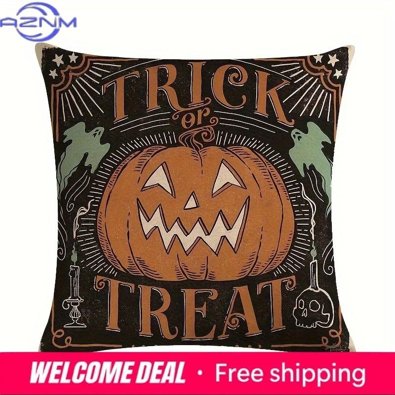 Home Decor Halloween Themed Spooky Decorative Pillow Covers Pattern Cushion Cover Suitable For Sofa Bedroom Car Pillow Cover