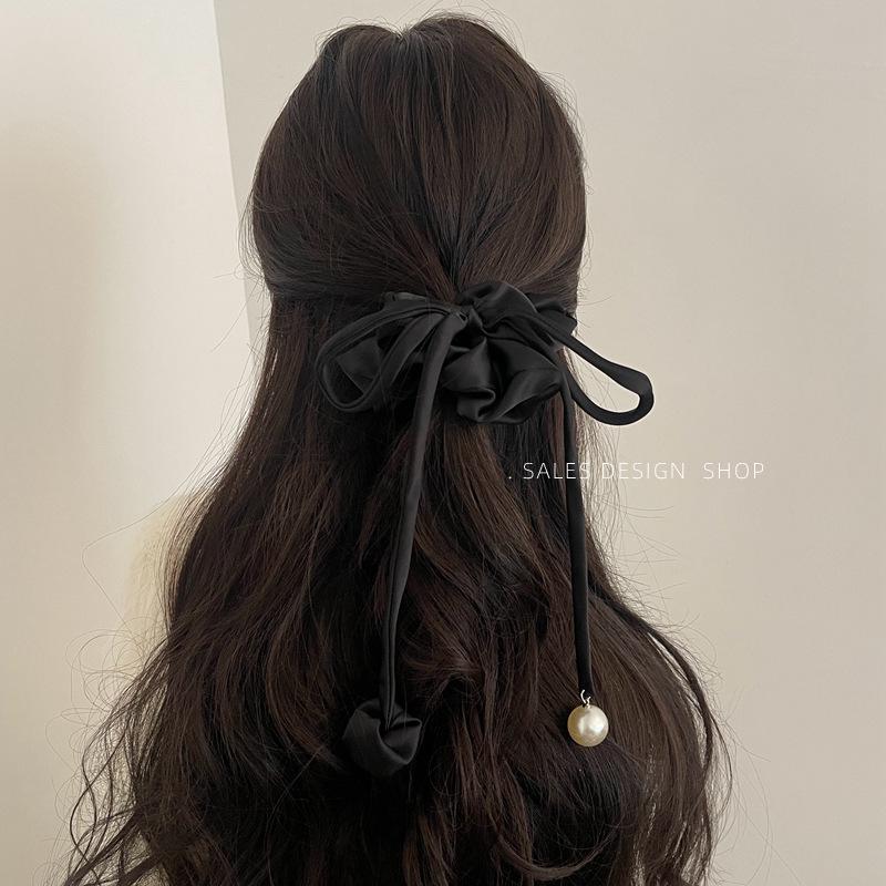 Elegant Korean Double Layer Ribbon Bow Lace Hair Tie