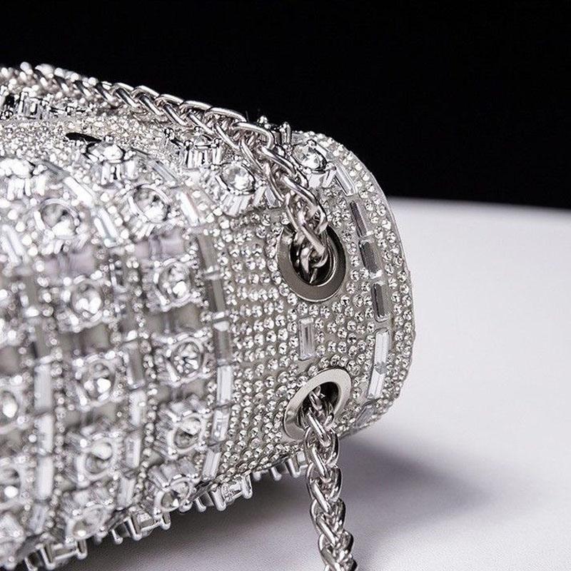 Luxury Wedding Handbags For Women Elegant Chain Shining Shoulder Bag Female Party Evening Clutch Bag Purse