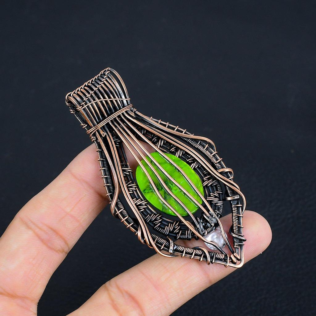 Green Flash Labradorite Pendant Gemstone Jewelry, 999 Copper Wire Wrapped Pendant, Handmade Jewelry Birthstone Pendant, Gift For Him