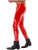 Mens Two Way Zipper Pants Wet Look Patent Leather Skinny Fit Clubwear