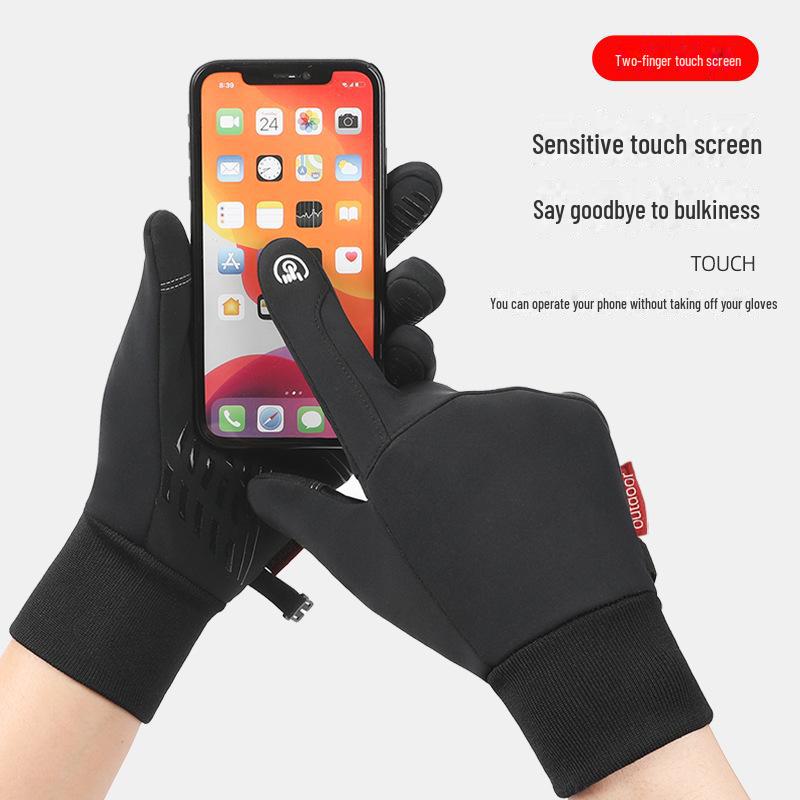 Touchscreen-Fahrradhandschuhe für den Winter für Herren – warm, winddicht, wasserdicht, mit Samtfutter, für draußen/kaltes Wetter.