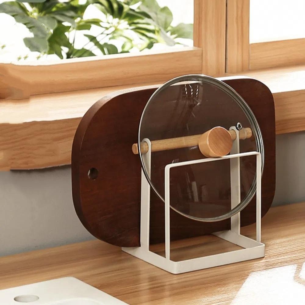 Multi Layer Cutting Board Rack Metal Pot Lid Rack Shelf Rustproof Chopping Board Organizer  Plates