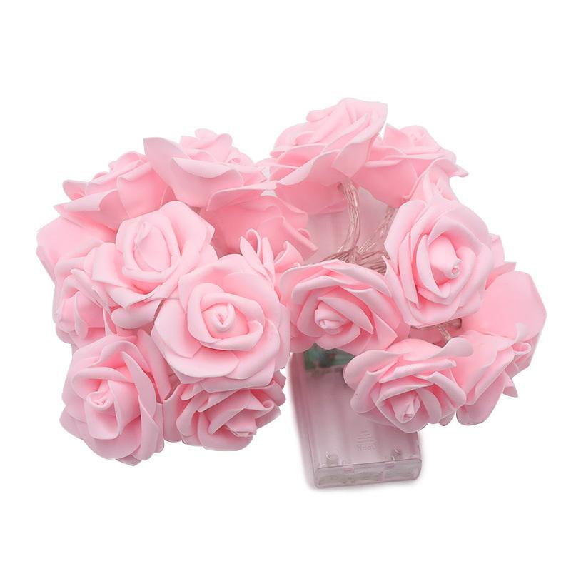1 Set 3 Meters 20leds Rose Flower String Lights Battery Operated Romantic Red Pink White Rose Lights Artificial Flowers Led Lamp