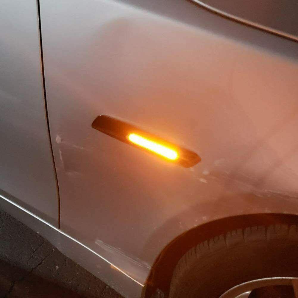 For BMW F10 5 Series 2011-2016 Car Fender Side Marker Light Smoke Black Front Side Maker Parking Lights Trim