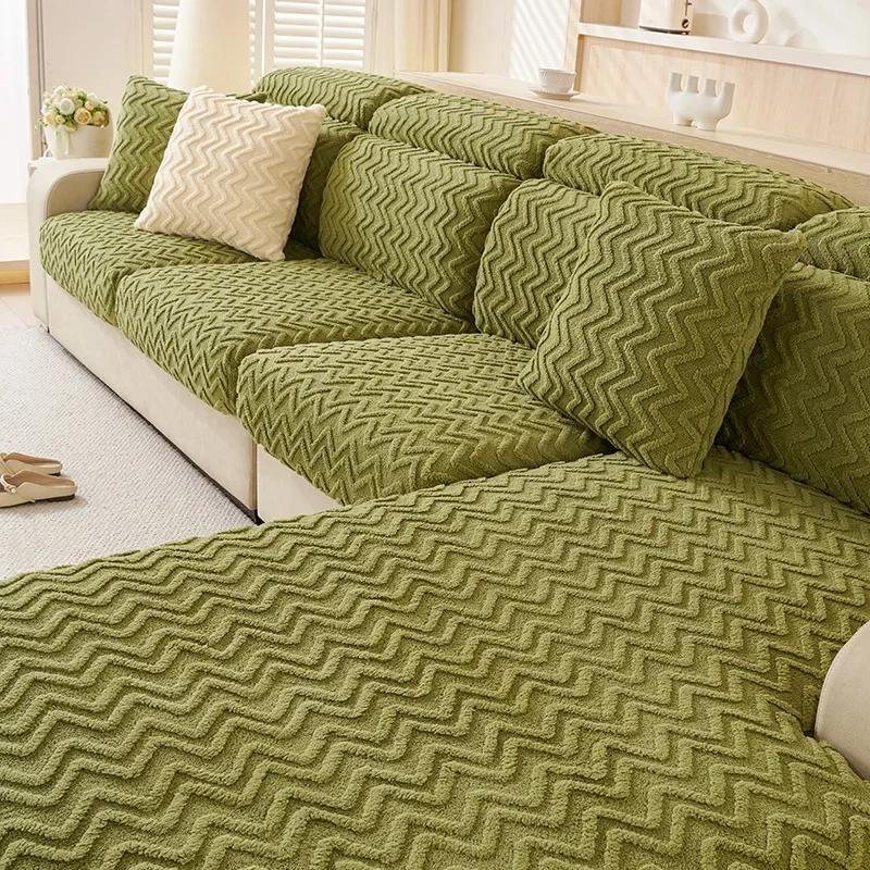 

2025 New Style Elastic Sofa Cover All-Inclusive Universal Cover Winter Plush Sofa Cover Backrest Protective Cover Plus Size (L)-1pc