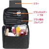 FYX Large Capacity Cosmetic Bag with Mirror Foldable Makeup Pouch Vanity Case Travel Storage Box for Cosmetics