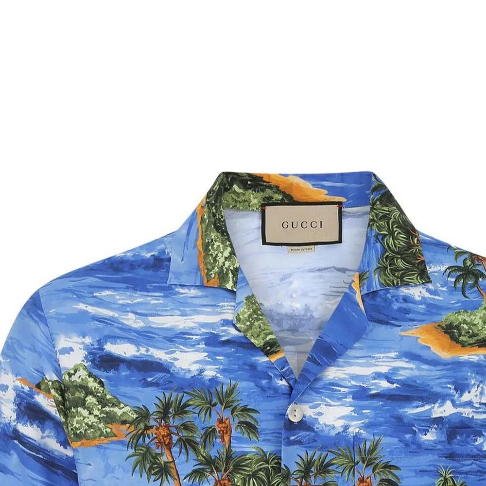 Gucci Shirts Men's Blue Moderate 694123-ZAJSU-4725