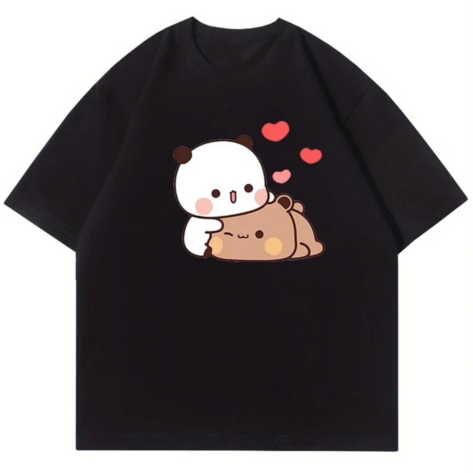 Мультяшный Бубу бросает шлепанцы в Дуду Летняя футболка Дуду был брошен шлепанцами Бубу, так как он дразнит Бубу Летние футболки S