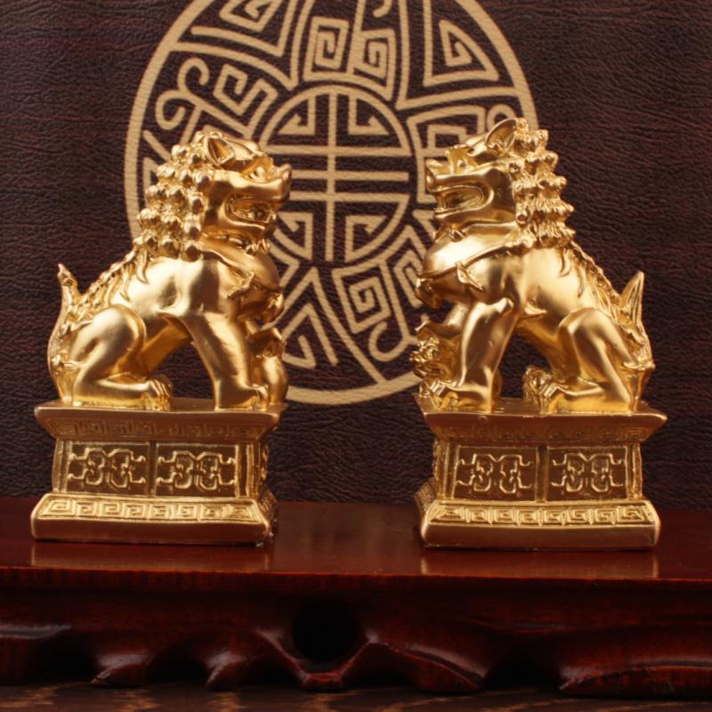 Figurine Large And Small Sizes For Home Doorway Decoration Office Desktop Alloy Resin Craft Gift Lion