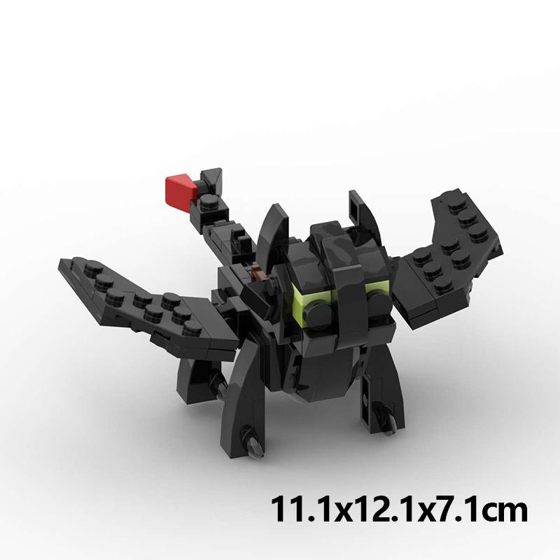 

MOC Creative Cute Animals Train Dragon Furyeds Gronckleeds Model Building Blocks Kids Toys for Gifts
