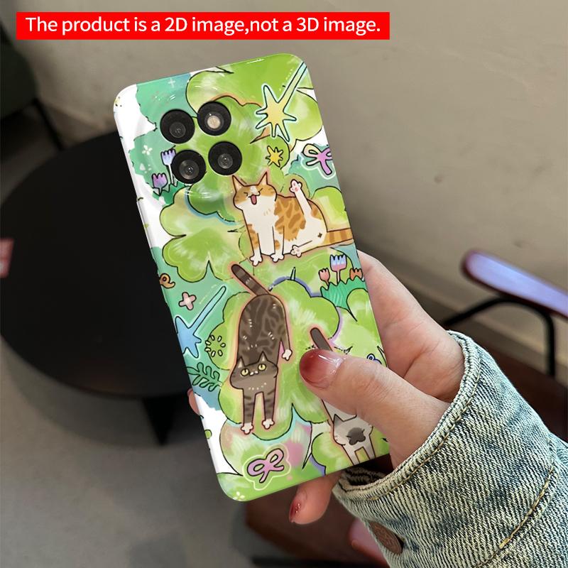 2DFlat Xiaomi Redmi phone caseWhimsical Cats Among Green Leaves ???suitable for Redmi Note 11 12 13 14 A3 K80 15 17 Ultra