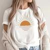 Creative Sun Printing Tshirt Women Hip Hop Summer Tops Crewneck AllMatch Short Sleeve Comfortable FeUnisex Clothing