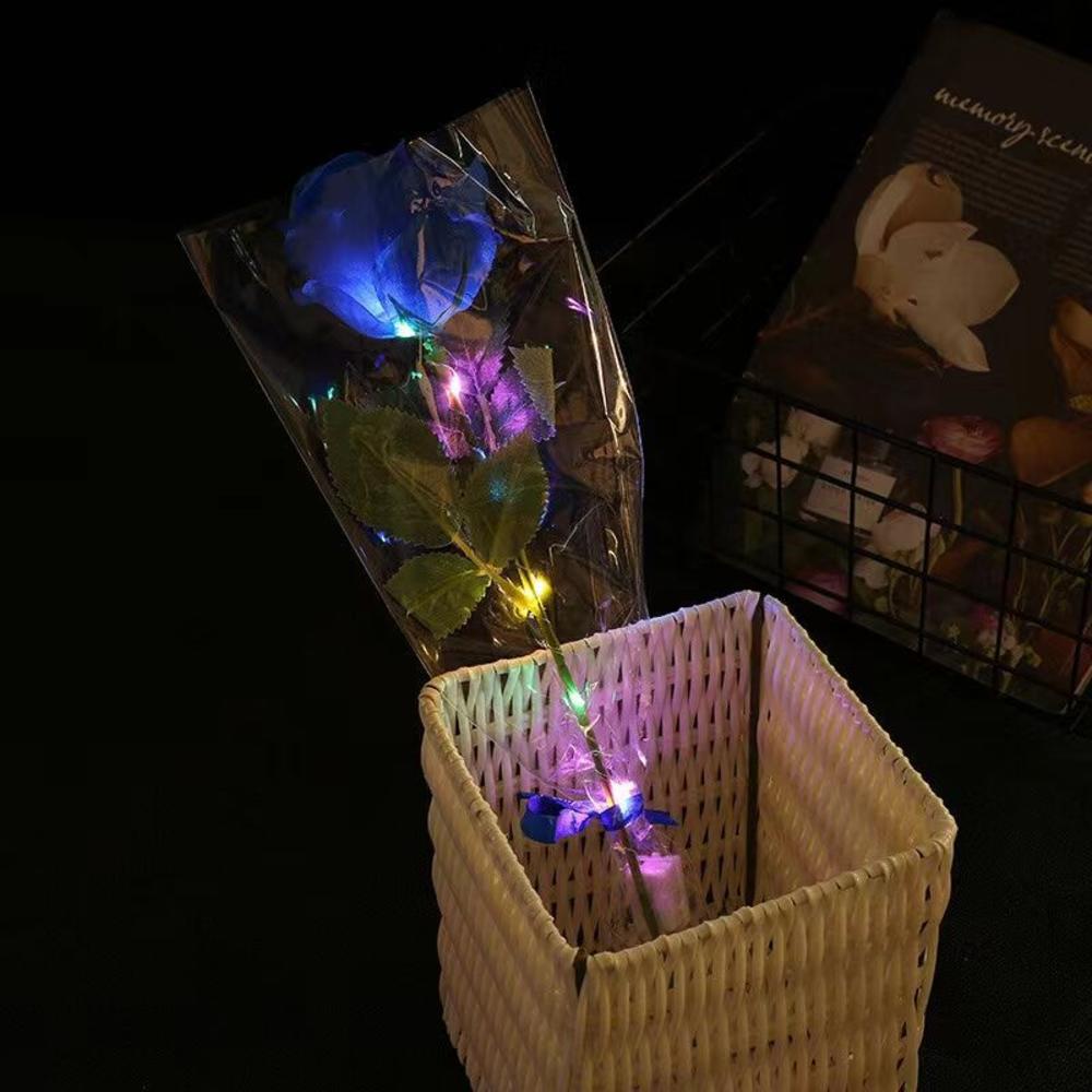 1pcs Led Light Up Glowing Roses Red Flower Bouquet Led Flash Handheld Valentine's Day Glow Party Wedding Decoration
