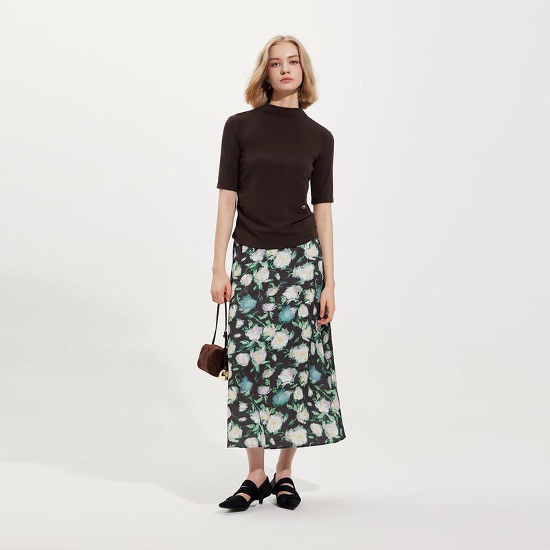 Tatu Women's Long Sleeve Mock Neck Knit Top