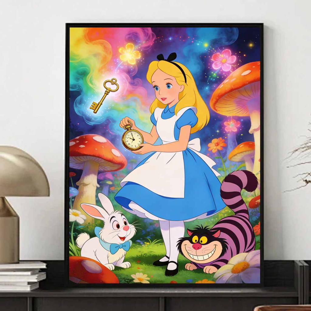 Disney themed Alice in Wonderland diamond painting kit handmade diy home decoration for beginners and craft lovers