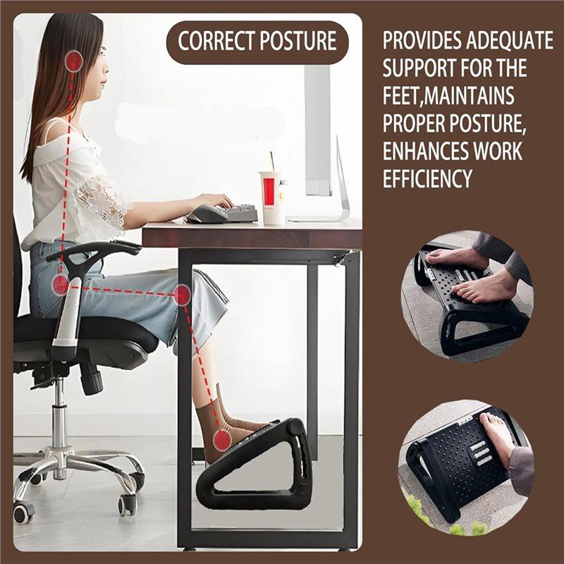 A25F-Ergonomic Foot Rest For Desk Under, Adjustable Small Portable Foot Stool Massager Foot Hammock Accessories For Work
