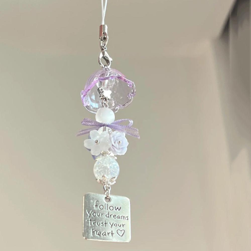 Jellyfish Y2K Jellyfish Mobile Key Chain Sea Shell Fish Phone Charm Keycord Mobile