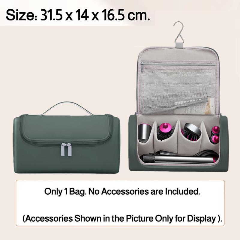 Portable Travel Organizer Case for D-Hair Dryer Set Fits Curling Barrels Smoothing Brushes with Zipper Closure Accessory Storage