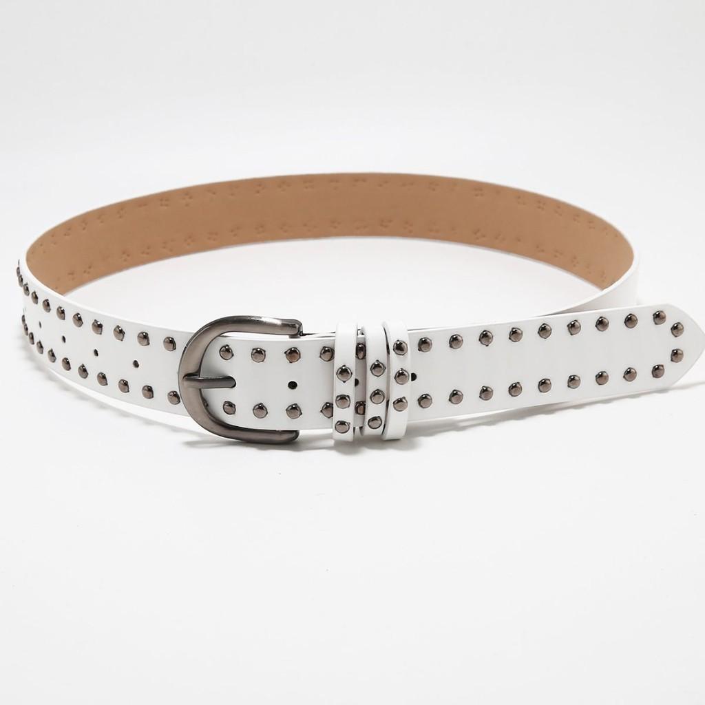 American Style Hip Hop Belt Women's Wide Waist Belt Y2k Belt Punk Wind Rivet Black All-match Ins Casual Pants Belt Now Available