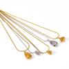 European Water Drop Pendant Necklace - Stainless Steel Clavicle Chain, Fade-Resistant Design