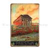 Paestum Ancient Greek City Greek Temple Ruins Vintage Italy Tourism Metal Sign Customized Cinema Party Create Tin Sign Poster