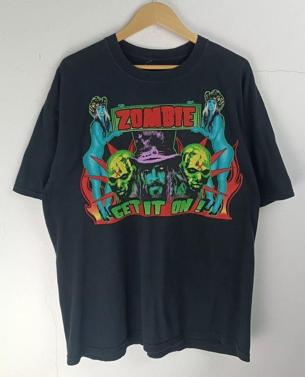 Rob Zombie Get It On Basic Black Horror Graphic Black Unisex T shirt Reprint L