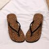 2025 Summer Foreign Trade New Leopard Print Herringbone Clip Feet Round Head Fashion Style Women's Large Size Wedge Slippers