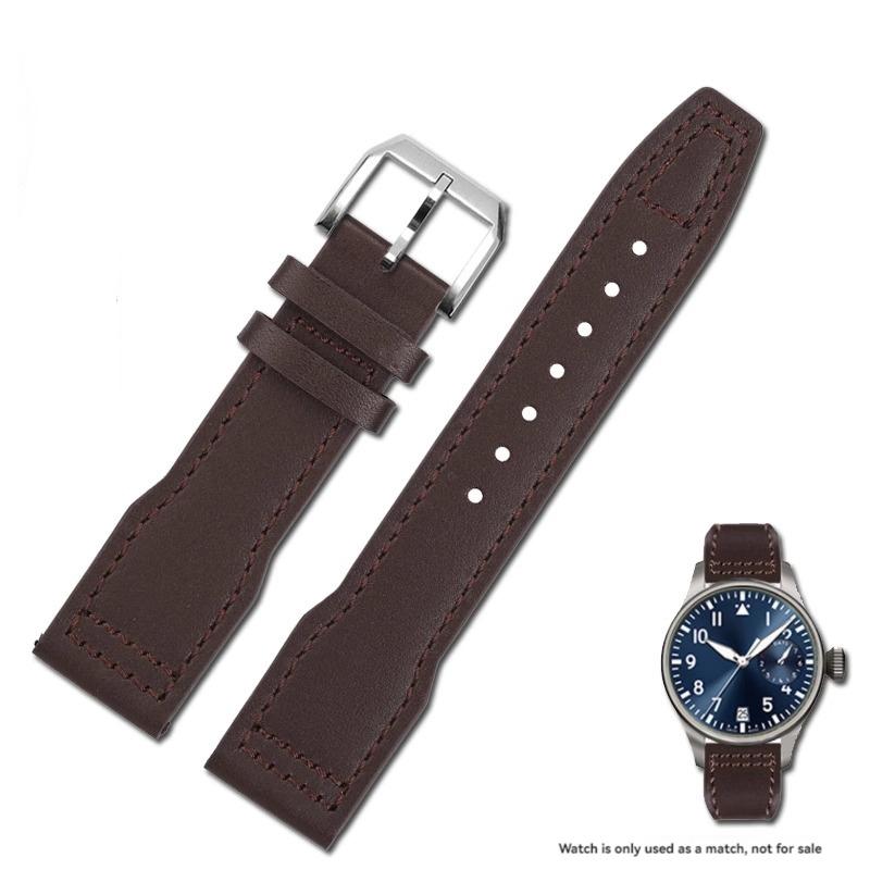 

Для IWC Pilots Little Prince Mark 18 Series Бронзовий Ремінець для винищувача Spitfire 20 мм 21 мм Браслет з коров ячої шкіри Чоловічий Ремінець з телячої шкіри 20mm