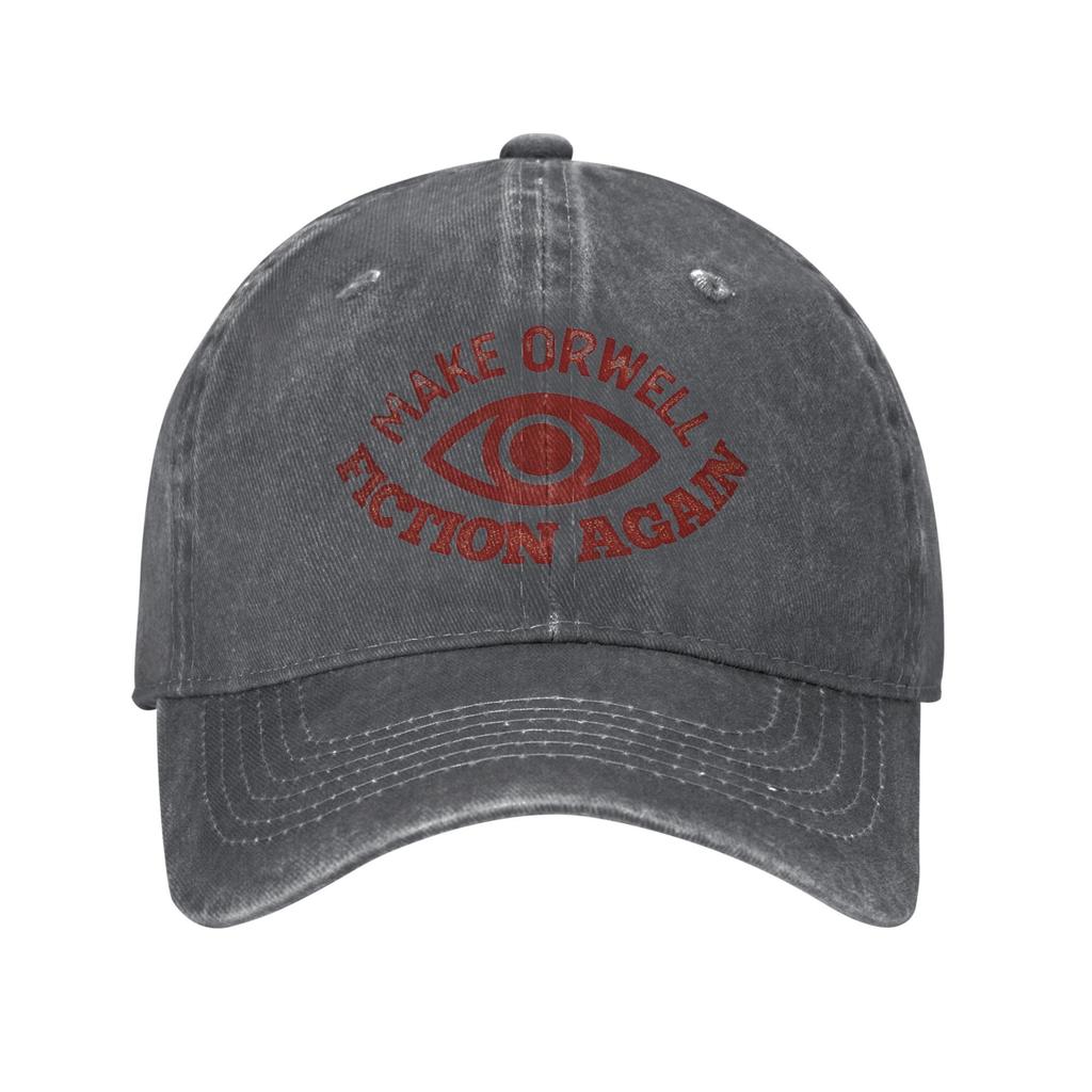 Vintage 1984 Make Orwell Fiction Again Baseball Cap Distressed Denim Sun Cap Dystopian World Outdoor Adjustable Hats