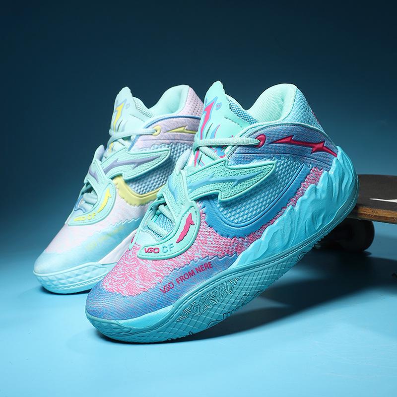 752 Unisex Basketball Shoes: Mid-Top Velcro Mesh for Spring, Autumn, Winter - Colorful Training Sneakers.