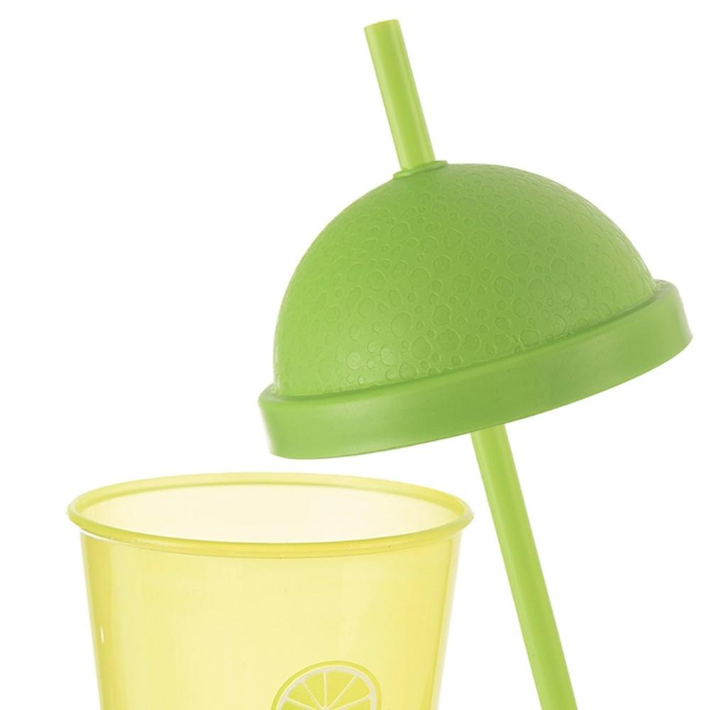 Plastic Cup with Straw Lid for Drinking Water and Beverages 450 ml