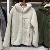 Winter Hooded Lamb Wool Velvet Polar Fleece Jacket Women's Casual Top Outdoor Camping Hiking Fishing Thermal Polartec Coat